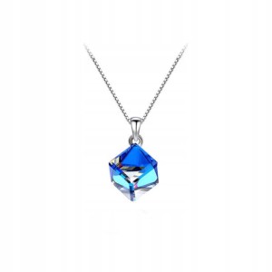 Naszyjnik S925 do Swarovski cyrkonie Sześcian