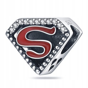Zawieszka SREBRO 925 Koralik Superman