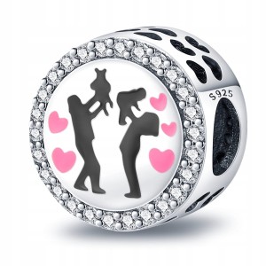 Zawieszka SREBRO 925 Koralik Rodzina Dziecko Pies